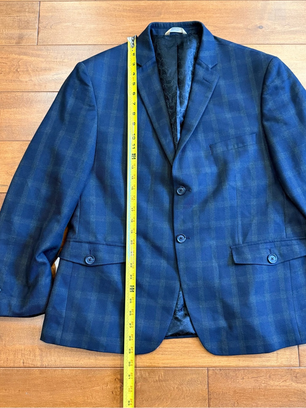 Originals 1926 Haggar Blue Tartan Plaid 2-Button Single Breasted 44S - Picture 10 of 12